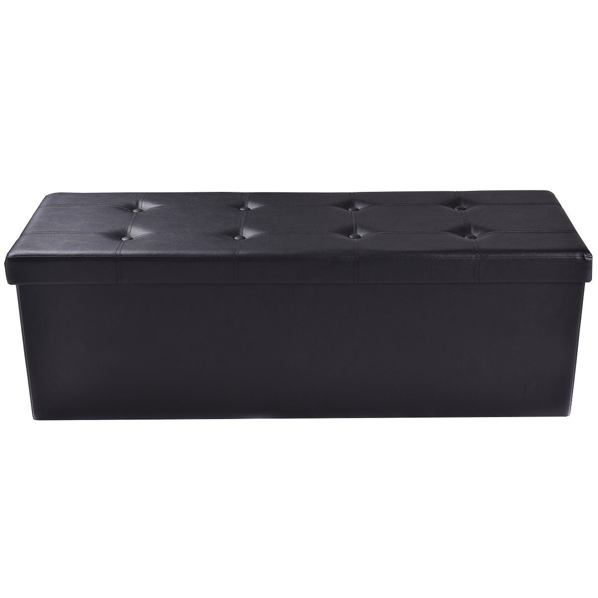 Giantex 45" Folding Storage Ottoman Bench, Faux Leather
